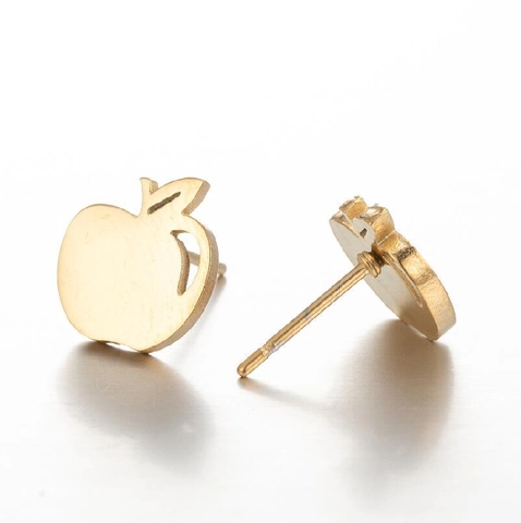 Stainless Steel Christmas Snowflake Tree Apple Stud Earrings For Women Festive Holiday Jewelry Gift Gold Silver Black Rose Gold