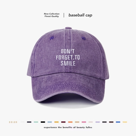 Cappello Da Baseball In Cotone Lavato Retro Ricamato Lettera Smile Cappello Da Sole Regolabile Per Uomini Donne Streetwear
