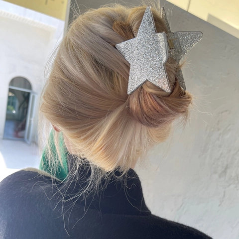 Stervormige Haarklem Acryl Glitter Glanzend Grote Antislip Haarspeld Haaraccessoires Voor Dames Meisjes Koreaanse Stijl