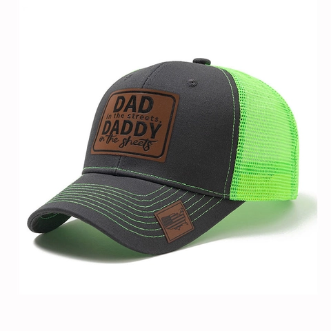 Cappello Trucker in Mesh Traspirante da Uomo Con Slogan Su Toppa in Pelle Per Attività All'aperto Berretto da Baseball in Cotone