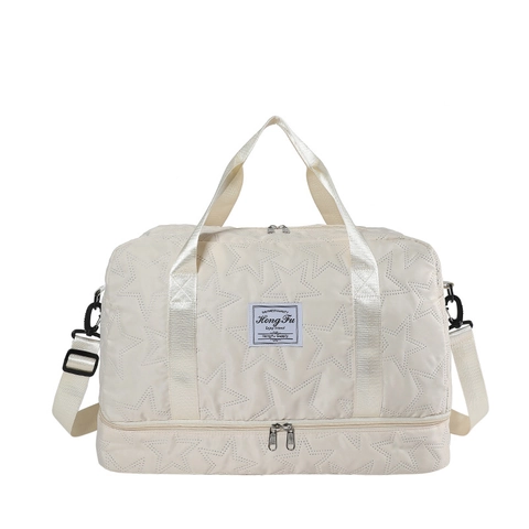 Bolso De Viaje De Gran Capacidad Patrón De Estrellas Acolchado Nylon Bolsa De Gimnasio Con Compartimento Para Zapatos