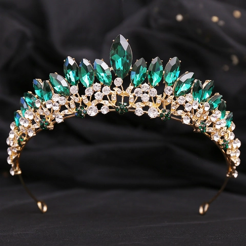 Tiara Da Sposa Di Lusso Lega Strass Cristallo Corona Da Matrimonio Vintage Sfilata Accessori Per Capelli Donne Spose Compleanno