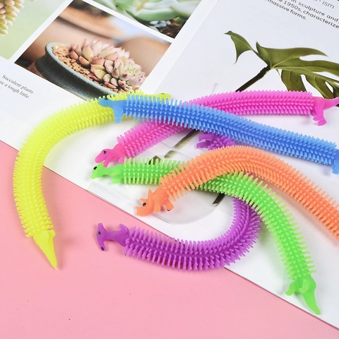 Dinosaurus Rups Rekbaar Touw Fidget Speelgoed TPR Zacht Rubber Sensorische Ontspanning Stressverlichting Armband Voor Kinderen