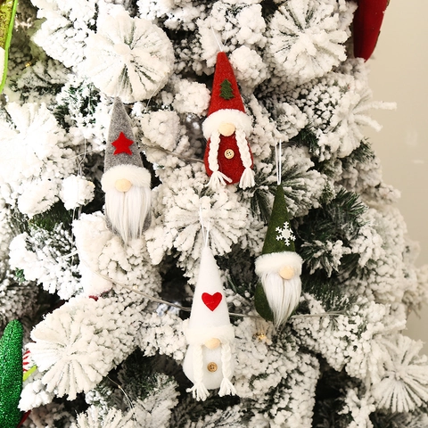 Ciondoli Gnomi Di Natale In Maglia E Feltro Bambola Senza Volto Ornamenti Da Appendere Per Albero Decorazione Tomte