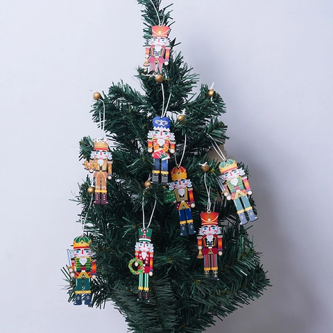 Nutcracker Soldier Christmas Hanging Ornaments Wooden Colorful Painted Xmas Tree Party Decoration Nutcracker Decor In Box