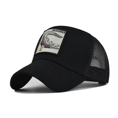 Cappello Trucker Con Toppa Animale Cotone Mesh Baseball Traspirante Regolabile Sport All'aperto Ricamo Retro Per Uomo Donna