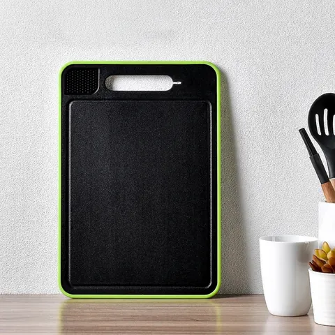 Double Sided Chopping Board Fast Thaw Defrosting Tray Aluminum PP Non-Slip Handle Integrated Knife Sharpener Kitchen Tool