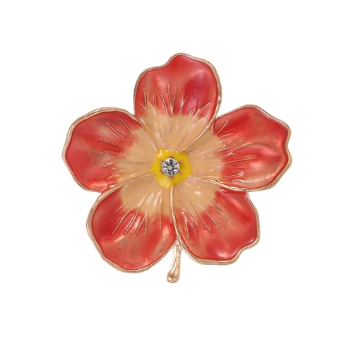Spilla A Fiore Vintage In Lega Di Zinco Smalto Strass Floreale Petalo Corsage Per Donne Elegante