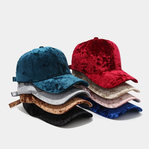 Gorra De Béisbol De Terciopelo Otoño Invierno Cálida Ajustable Suave Sombrero Con Visera Casual Color Sólido Deportiva