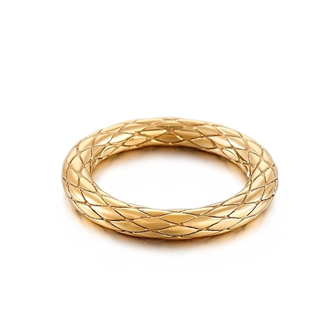 Anillo De Acero Inoxidable Con Patrón De Rejilla Tejida Acolchada Anillo Geométrico Retro Para Hombres Mujeres