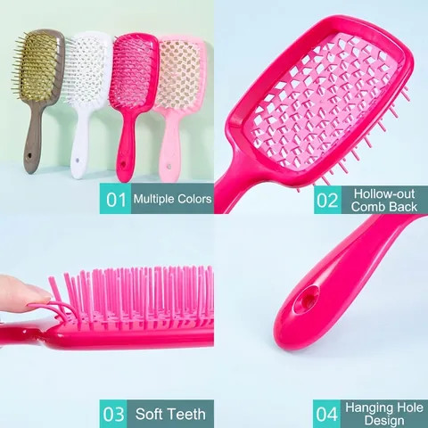 Hollow Massage Hairbrush ABS TPU Scented Fruit Fragrance Detangling Scalp Massage Portable Women Styling Tool