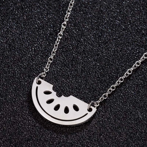 Collar Con Colgante De Sandía De Acero Inoxidable Forma De Fruta Joyería De Estilo Coreano Para Mujeres