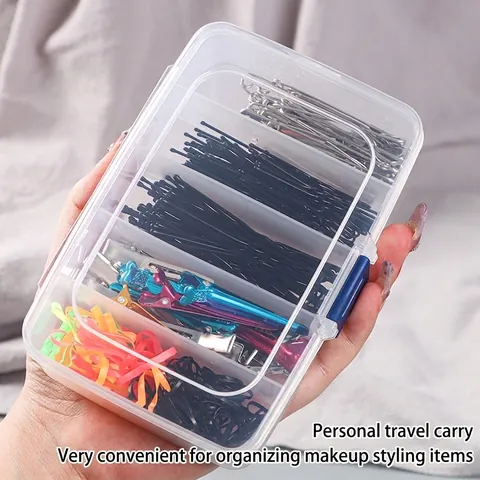 Durchsichtige Kunststoff Aufbewahrungsbox Mit Mehreren Fächern Für Haarschmuck Und Make-Up Tragbarer Desktop Organizer