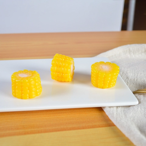 Realistic Corn Cob Simulation Food Model Keychain PVC Material Miniature Vegetable Toy Bag Pendant Photography Prop