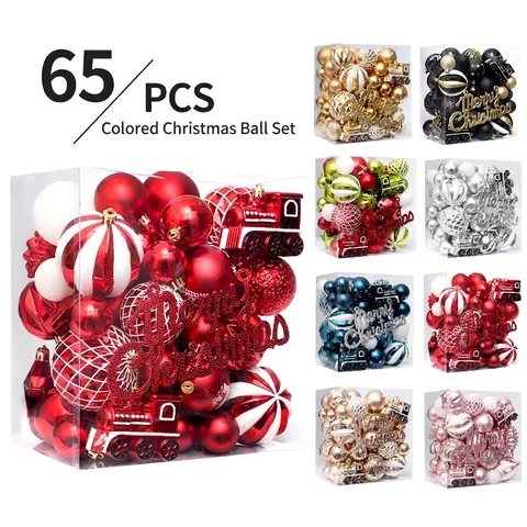 Kerstversiering Ballen Plastic Geschilderd Glitter Mat Glanzend Sterren Trein Beeldjes Letterplaten Vakantie Boom Ornamenten