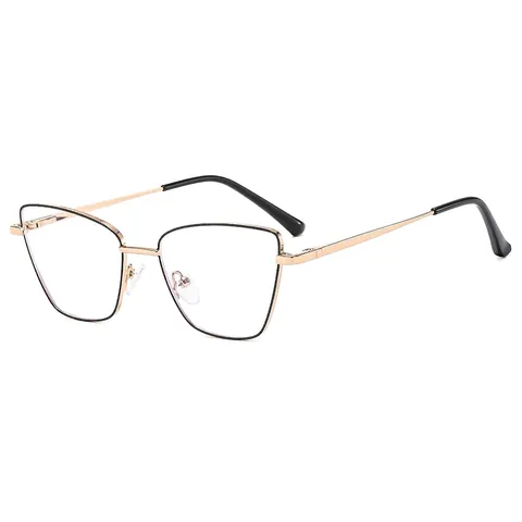 Montatura Occhiali Occhio Di Gatto Metallo Anti Luce Blu Leggero Ufficio Moda Donna Lenti Decorative