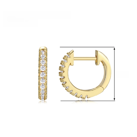 Fashion Hoop Earrings Copper 18K Gold Plated Cubic Zirconia Inlay Twisted Rope Huggies For Women Minimalist Jewelry
