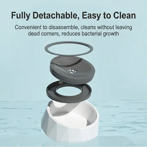 Bol À Eau Flottant Pour Animaux ABS PP Anti Éclaboussures Distributeur Anti Débordement Pour Chiens Chats Minimaliste