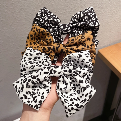 Molletta Per Capelli Fiocco Leopardato Tessuto Coda Di Cavallo Clip A Molla Stile Coreano Alla Moda Accessorio Capelli Donna