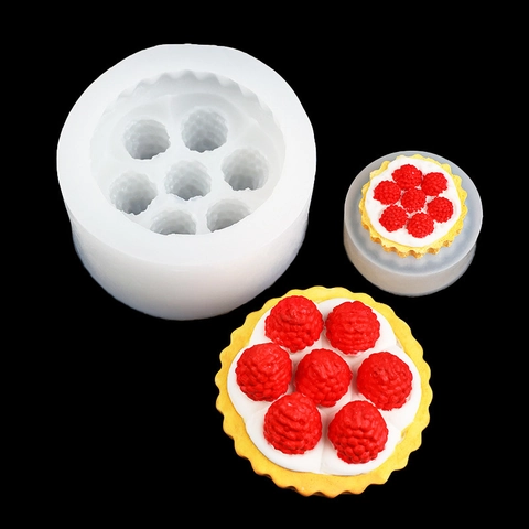 Siliconen Framboos Aardbei Taart Vorm Voor DIY Ambacht Bakkerij Taart Dessert Aromatherapie Kaars Zeep Maken