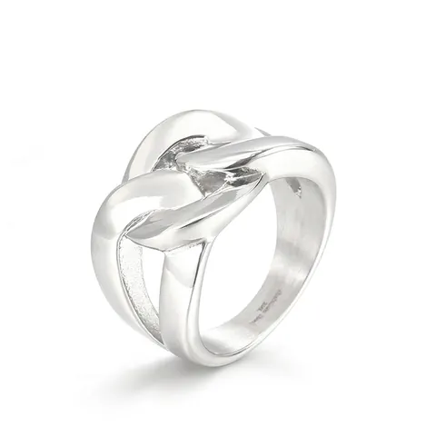 Herren Breiter Bandring 316L Edelstahl Poliertes Panzerketten Design Hip Hop Rock Stil Schmuck