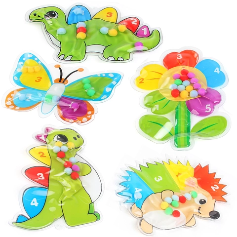 Giocattolo Borsa Acqua Sensoriale Bambini Smistamento Colori Conteggio Apprendimento Matematica Cartone Animato Dinosauro PVC