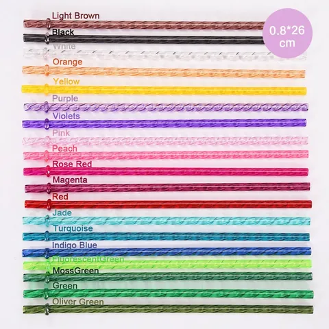 Reusable Tritan Plastic Drinking Straws Spiral Texture With Stopper Ring For Tumbler Cups Colorful Beverage Accessories