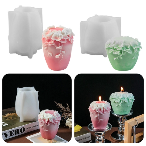 3D Relief Flower Silicone Mold For DIY Scented Candle Aromatherapy Plaster Craft Handcrafted Soap Making Artistic