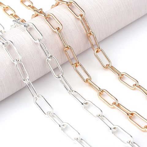 Cadena De Clips De Metal Con Eslabones Rectangulares Para Hacer Joyas DIY Collares Pulseras Accesorios Manualidades