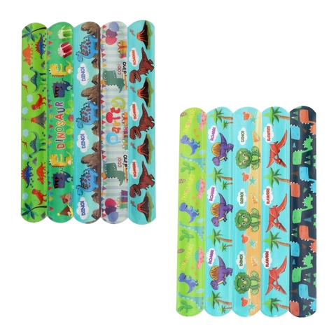 Dinosaur Party Favor Kids Cartoon Dinosaur PVC Rings Silicone Bracelets Keychains And Spiral Straws Colorful Novelty Gifts