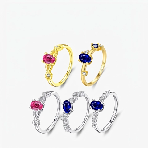 925 Sterling Silber Ring Für Damen Oval Blauer Edelstein Unendlichkeitssymbol Retro Vintage Eleganter Schmuck
