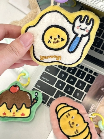 Kawaii Cartoon Plüsch Schlüsselanhänger Taschenanhänger Weiche Bestickte Obst Essen Haus Anhänger Für Rucksack Schlüssel Deko Geschenk