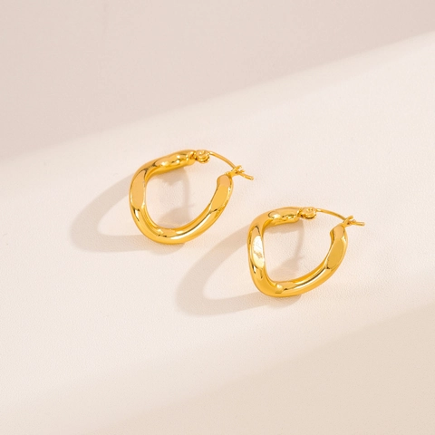 Gedraaide Multi Oorbellen Roestvrij Staal Onregelmatige Geometrische Vergulde Sieraden Voor Dames