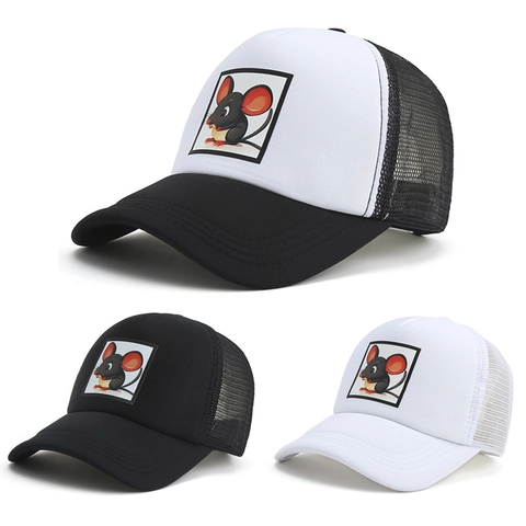 Unisex Καπέλο Trucker με Τυπωμένο Ποντίκι Καρτούν Πλέγμα Αναπνεύσιμο Ρυθμιζόμενο Snapback Μπέιζμπολ για Ψάρεμα
