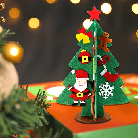 Sapin De Noël En Feutrine DIY Décoration De Table Faite À Main Dessin Animé Cadeau Pour Enfants Tissu Non Tissé