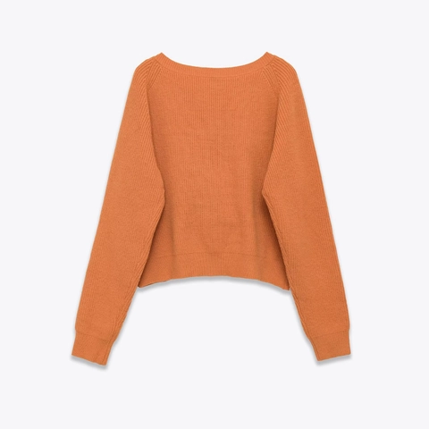Women Twist Knot Ribbed Knit Sweater Solid Color Long Sleeve V-Neck Casual Pullover Fashion Elegant Soft Top