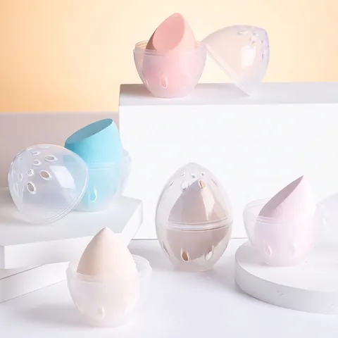 Makeup Sponsjes Latexvrij Hydrofiel Beauty Ei Voor Foundation Crème Droog Nat Dubbel Gebruik Met Ademende Opbergdoos