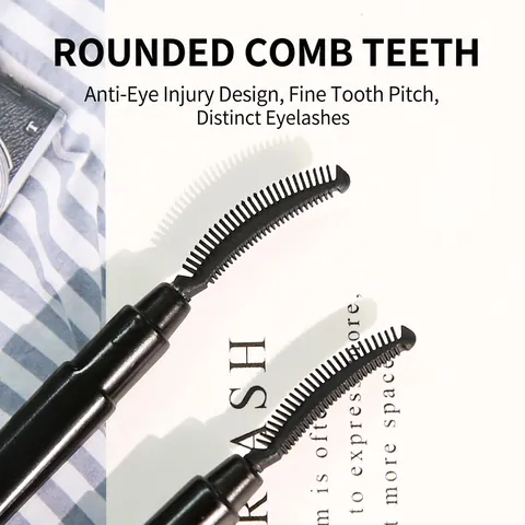 Tragbare Silikon Wimpernbürste Mit Gebogenem Kopf Und Klarer Staubschutzkappe Reise Make-Up Tool Für Wimperntrennung