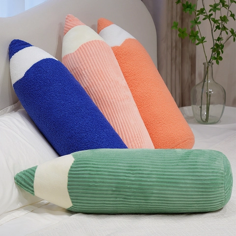 Cuscino Di Peluche A Forma Di Matita Cuscino Lungo Velluto A Coste Pile Teddy Morbido Per Divano Letto
