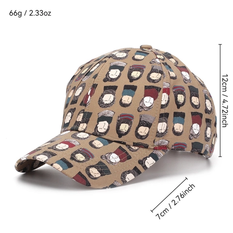 Casquette De Baseball Imprimé Personnage Dessin Animé Polyester Respirant Chapeau Pare-soleil Boucle Métallique Ajustable Décontracté