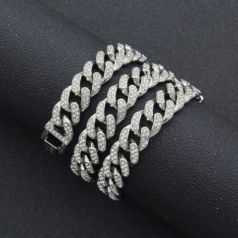 Collana A Catena Cuban Link Hip Hop Lega Strass Iced Out Gioielli Streetwear Alla Moda Per Uomini Donne