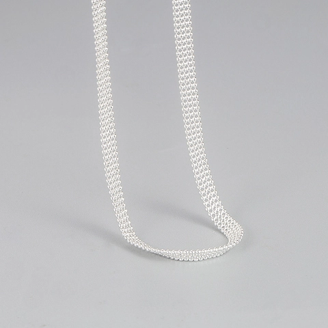 925 Sterling Silver Four Row Ball Bead Chain Choker Necklace Minimalist Geometric Multi Layer Neck Chain For Women Party Jewelry