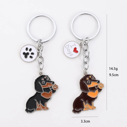 Creatieve Schattige Cartoon Hond Zinklegering Sleutelhanger Zwaaiende Puppy Emaille Hanger Sleutelhanger Voor Hondenliefhebbers Cadeau