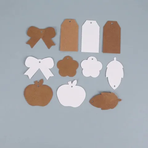 DIY Blank Kraft Paper Gift Tags White Brown Cardboard Labels Heart Leaf Flower Shape Hanging Bookmarks For Wedding Party Craft Favors Message Cards