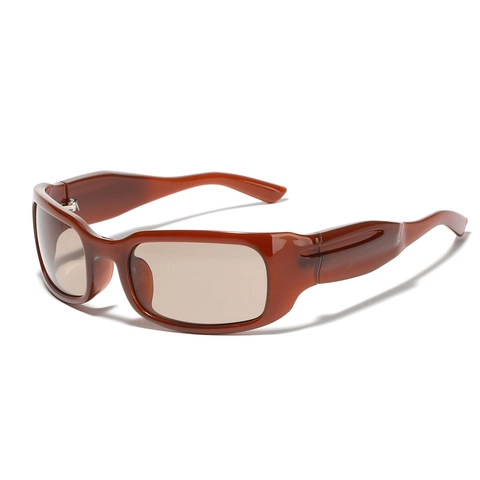 Rectangle Sunglasses Y2K Future Style PC Frame AC Lens UV400 Protection Wide Temple Trendy Eyewear For Men Women
