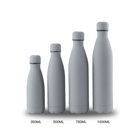 304 Stainless Steel Vacuum Insulated Bottle Sport Water Flask Matte Rubber Paint Finish Cola Shape Leakproof Travel Mug