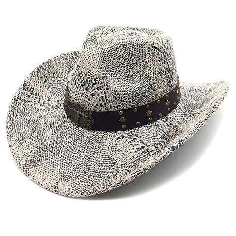 Cappello Da Cowboy Occidentale Retro Texture Scamosciata Tesa Larga Fedora Con Fibbia Testa Di Toro Fascia Pelle Borchie Stile Etnico Uomini Donne