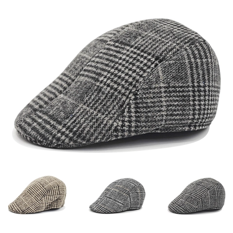 Coppola Scozzese Vintage Per Uomo Inverno Caldo Cappello Piatto Ispessito Berretto Retrò Britannico Con Protezione Per Orecchie