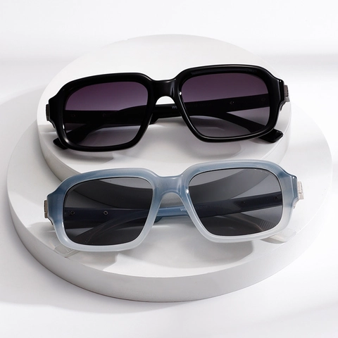 Retro Square Sunglasses UV400 Protection TR And Alloy Double Bridge Frame PC Lens Fashion Gradient Shades For Men Women