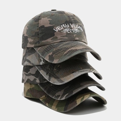 Cappello Da Baseball Camouflage Cotone Lavato Ricamo Lettere Sport All'aperto Regolabile Cappello Sole Casual